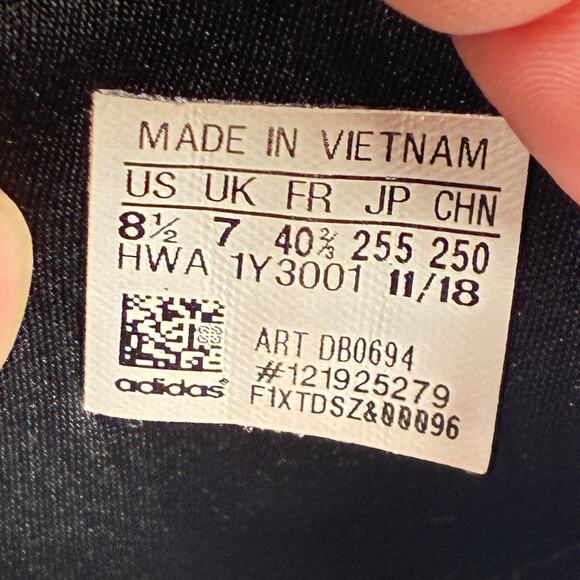 Adidas Cloudfoam Pure Black White Slip On Running Shoes DB0694 Women's Size 8.5 - Picture 9 of 10